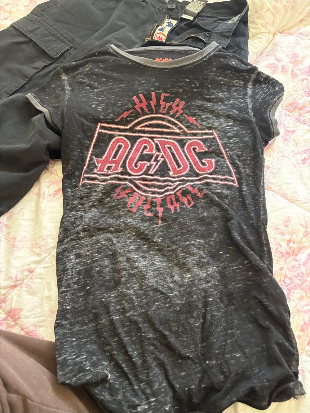AC/DC Black and Red Kids Short Sleeve Graphic Tee
